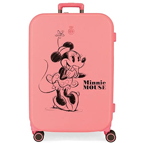 Disney Minnie Happiness Valigia Media Rosa 48X70X28 Cm Abs Rigido Lucchetto Tsa Integrato 79L 4,32 Kg 4 Ruote Doppie