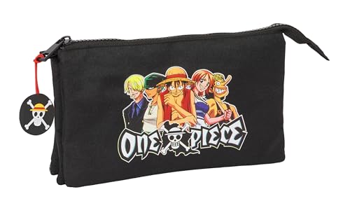 Safta One Piece - Astuccio Triplo, Astuccio Per Bambini, Ideale Per Bambini In Età Scolastica, Comodo E Versatile, Qualità E Resistenza, 22 X 3 X 12 C