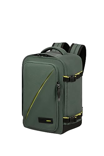 American Tourister Take2Cabin - Borsa Da Cabina Ryanair 25 X 20 X 40 Cm, 23 L, 0,50 Kg, Bagaglio A Mano, Zaino Aereo S Sottosella, Verde (Dark Forest)