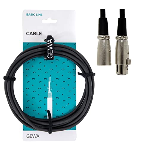 Gewa Cavo Microfonico Basic Line 6M, Nero, Xlr(F) - Xlr(M), 190045