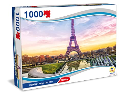 Teorema Giocattoli- Puzzle Francia, Parigi Tour Eiffel, 1000 Pezzi 70X50 Cm, Multicolore, 67025