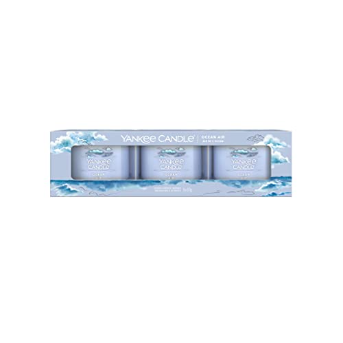 Yankee Candle 3 Candele Profumate Votive In Vetro Ocean Air Profumo Casa Interni