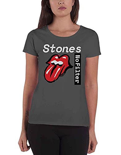 Rolling Stones The T Shirt Havana Cuba Ufficiale Da Donna Skinny Fit Charcoal Size M