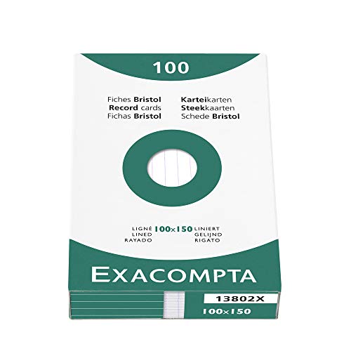 Exacompta 13802X Cartoncini Bristol, 10X15 Cm, Bianco