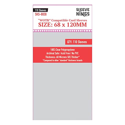 Sleeve Kings Board Game Wotr Perfect Compatible - Buste Per Carte Da Gioco, Confezione Da 110 Pezzi, Dimensioni 68 Mm X 120 Mm