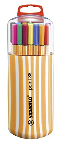 Fineliner - Stabilo Point 88 - Box Zebrui - Astuccio Con 20 - Colori Assortiti