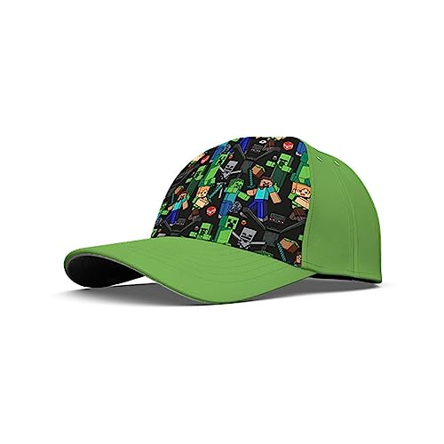 Minecraft Light Green Baseball Cap For Kids, Summer Sun Protection Polyester Hat, Breathable Cap For Kids Gift Sports School 3+ Years
