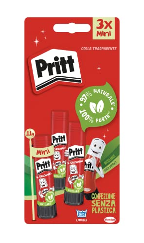 Pritt Colla Stick 3 X 11 Gr, Colla Per Bambini Sicura E Affidabile, Colla Pritt Per Lavoretti E Fai Da Te, Con Una Tenuta Forte Per Uso Scuola E Uffic