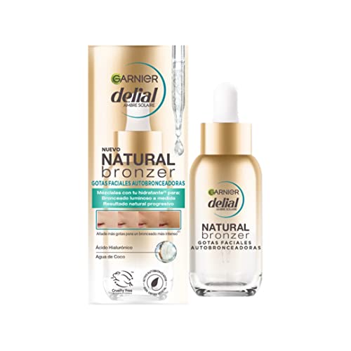 Delial Natural Bronzer Gocce Viso Autoabbronzanti Con Acido Ialuronico E Acqua Di Cocco, 30 Ml