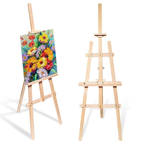 Grande Cavalletto In Legno 175 Cm - Cavalletto In Tela Da Matrimonio Da Campo Regolabile In Altezza Per Bambini E Adulti In Legno Di Pino