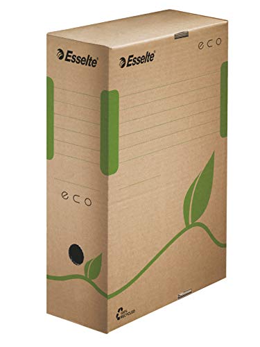 Esselte Ecobox Scatola Archivio Eco, Dorso 10 Cm, Per Formato A4, Cartone Ondulato Riciclato Al 100%, 10 X 32.7 X 23.3 Cm, Marrone (Ocra), 1 Pezzo, 62