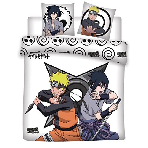 Aymax Naruto - Naruto & Sasuke - Parure De Lit 240X220 - '100% Microfibra'