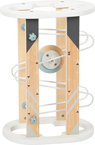 Small Foot Pista Per Biglie Magnetica, Design Moderno Con Tanto Legno Al Naturale Visibile, 12233