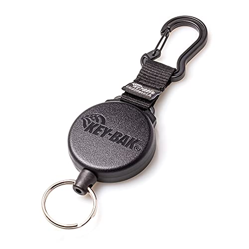 Key-Bak # 8B - Mulinello Retrattile Con Catena In Acciaio Inox, Custodia In Policarbonato, Moschettone In Alluminio, Split Ring, Unisex - Adulto, 0008