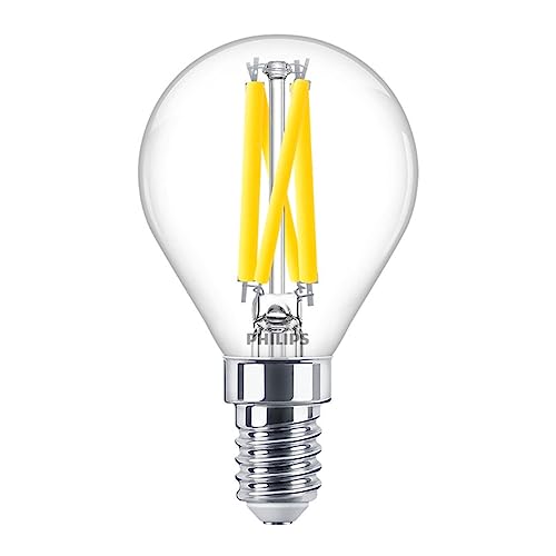Philips Master Led E14 Sferica Filamento Chiara 3.4W 470Lm - 922-927 Dim Awarm | Miglior Resa Cromatica - Dimmerabile - Sostitutiva 40W