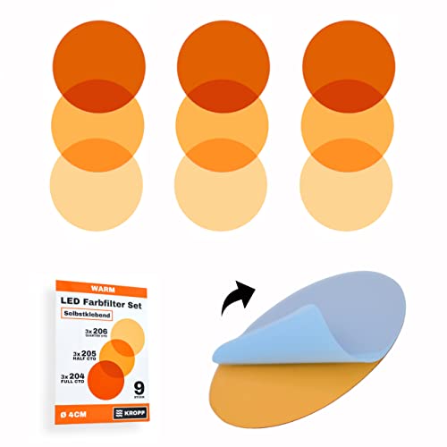 Kropp Pellicola Autoadesiva Colorata Per Lampade A Led, 3 Tonalità Bianco Caldo, Filtro Colorato Per Correzione Del Colore, Luce Diurna A Incandescenz