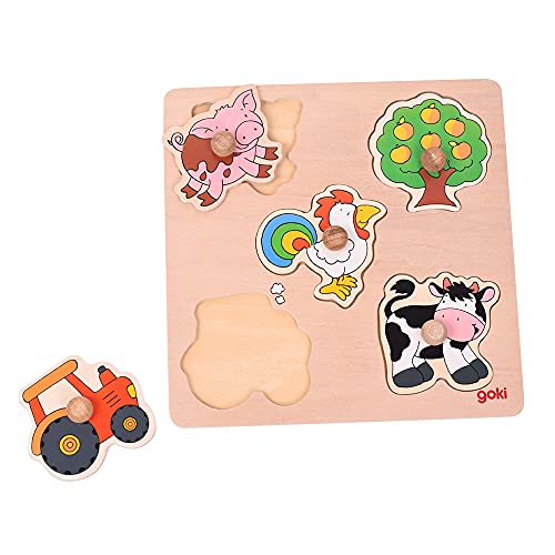 Goki-In Campagna, Lift-Out Puzzle, Basic, Colore Misto, 57546