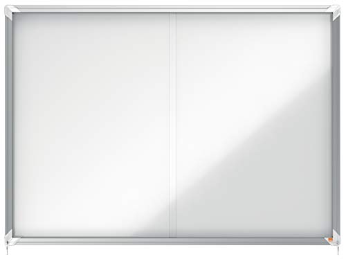 Nobo Bacheca Magnetica Ad Ante Scorrevoli Con Serratura, 18 X A4, Gamma Premium Plus, Bianco, 1902571
