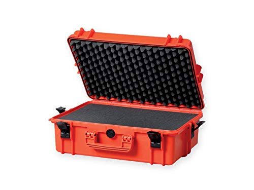 Gima Max - Valigia 430 Solida E Affidabile In Qualsiasi Condizione, Con Spugna Interna, 555 X 428 X H 211 Mm, Arancione, 27226