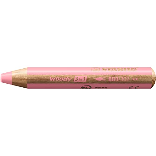 Stabilo Matita Multi-Talento Legnosa 3 In 1 - Matita Singola - Rosa Pastello
