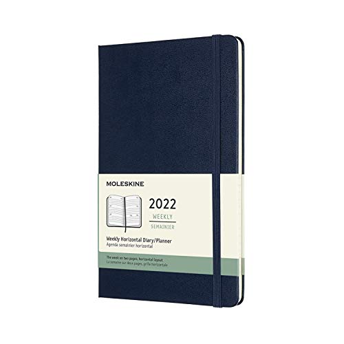 Moleskine, Agenda Settimanale 2022, Agenda Settimanale 12 Mesi Con Layout Orizzontale, Weekly Horizontal Planner, Copertina Morbida, Formato Large 13 