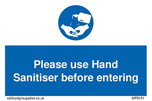 Si Prega Di Utilizzare Disinfettante Per Le Mani Prima Di Entrare