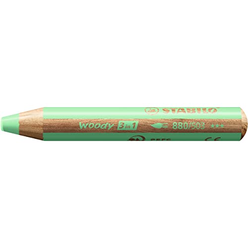 Stabilo Matita Multi-Talento Legnosa 3 In 1 - Matita Singola - Verde Pastello