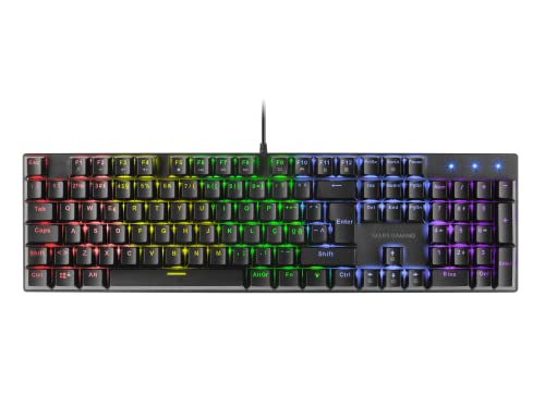Mars Gaming Mk422 Nero, Tastiera Meccanica Gaming Rgb, Antighosting, Switch Meccanico Marrone, Lingua Portoghese