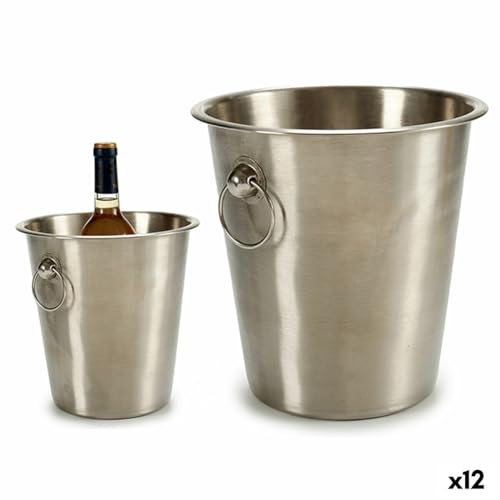 Cubitera Plateado Acero Inoxidable 4,5 L 22 X 21 X 22 Cm (12 Unidades) 4899888660606