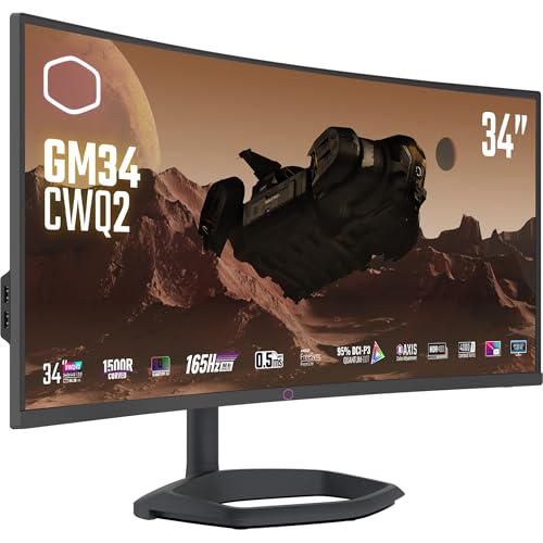 Cooler Master Gm34-Cwq2 Monitor Gaming Curvo 34" - 1500R Uwqhd (3440X1440), 165 Hz, Mprt 0,5Ms, Pannello Va, Freesync Premium, 95% Dci-P3 Quantum Dot,