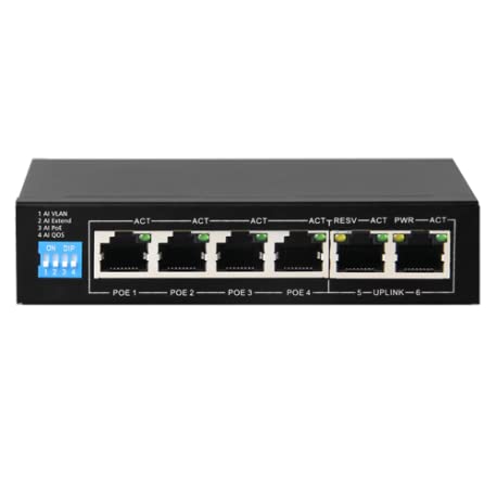 Switch Poe - 8 Porte Gigabit (4 Porte Poe) - 60W Porta 1 (Hi-Poe)/ 30W Porta 2-4 (Poe+/Poe) -