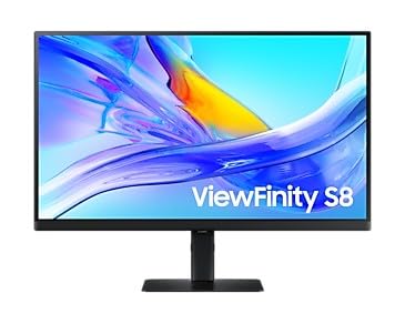 Samsung Viewfinity S80Ud - Schermo Pc Da 27", 60 Hz, Pannello Ips, Uhd 4K, 5 Ms, Inclinabile, Regolabile In Altezza, Orientabile, Girevole, Interrutto