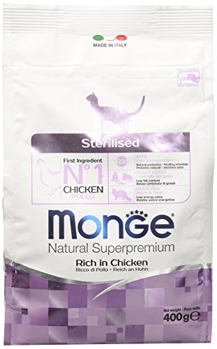 Monge Natural Superpremium Sterilised Rich In Chicken, Cibo Umido Per Gatti (Cibo Umido A Base Di Pollo, Ricco Di Fibre, Senza Coloranti E Conservanti