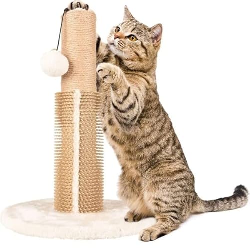 Trade Shop - Tiragraffi Gatti Arbre A Chat Sno 1 30 X 30 X 41.5 Cm Con Pallina Spazzole Gomma