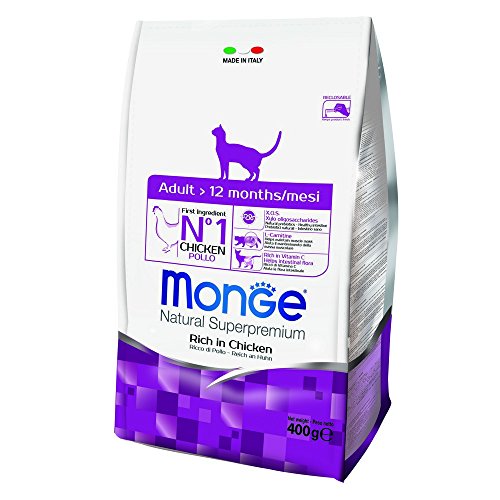 Monge Natural Superpremium Adult Chicken, Cibo Secco Per Gatti Adulti (Alimento A Base Di Pollo, Ricetta Di Alta Qualità, Con Acidi Grassi Omega-3, Se