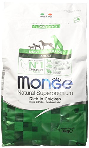 Monge Natural Superpremium Adult Rich In Chicken, Cibo Per Cani Di Tutte Le Razze (Cibo Secco Per Cani Tra 32 E 80 Kg, Con Pollo, Molto Ricco Di Fibre