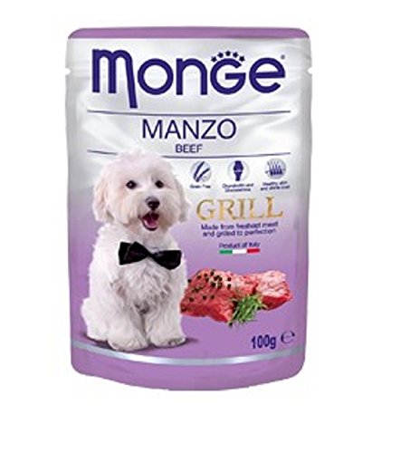 Monge Grill Cibo Per Cani Con Manzo, Cibo Umido Per Cani (Cibo Umido Per Cani Di Alta Qualità Con Manzo, Ricetta Di Alta Qualità, Cibo Umido Per Cani,