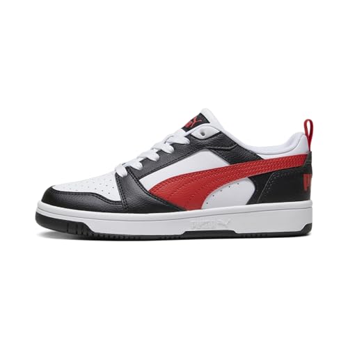 Puma Unisex Kids Rebound V6 Lo Jr Scarpe Da Ginnastica, Puma White For All Time Red Puma Black, 38 Eu