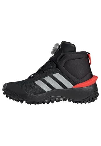 Adidas Fortatrail Shoes Kids Boa, Sneaker Unisex - Bambini E Ragazzi, Core Black Silver Met Bright Red, 29 Eu