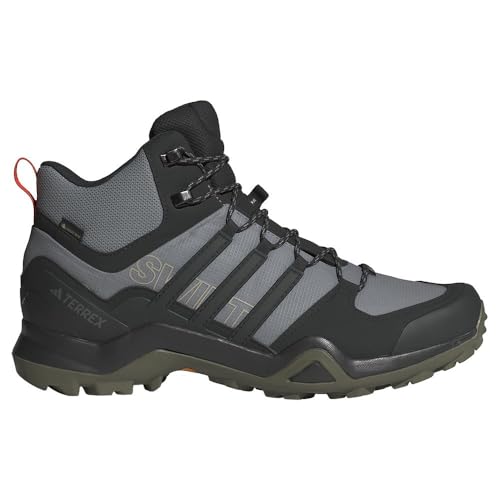 Adidas Terrex Swift R2 Mid Gore-Tex Hiking Shoes, Scarpe Medie Non Da Calcio Uomo, Solid Grey/Core Black/Olive Strata, 39 1/3 Eu