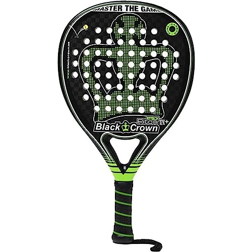 Black Crown - Racchetta Da Padel Piton Attack 12K+ - Forma Lacrima - Superficie Ruvida - Potenza - Peso 355 Gr - Telaio 38 Mm Con Doppio Tubolare In F