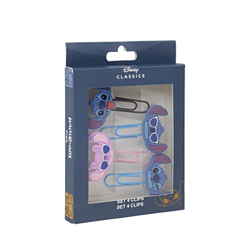 Cerdá Life'S Little Moments - Pack De 4 Clips De Stitch, Un Regalo Original De Papeleria Para Fans Licencia Oficial - Disney, 2700000338
