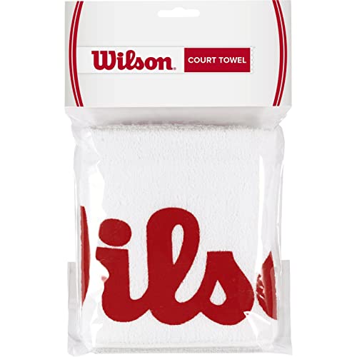 Wilson Wrz540, Asciugamano Sportivo Unisex-Adulto, Bianco/Rosso, 75 X 50 Cm