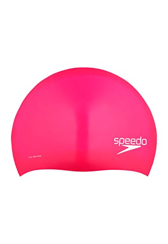 Speedo Cuffia Da Nuoto Unisex Speedo In Silicone, Per Capelli Lunghi, Rosa, Taglia Unica Uk