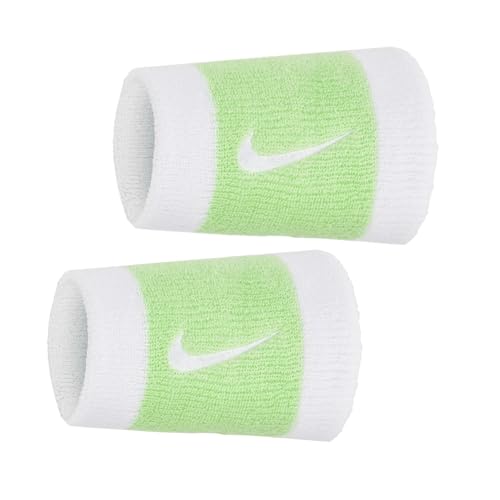 Coppia Polsini Tennis Lunghi Nike Swoosh Double Wide Più Colori (White/Vapor Green/White)