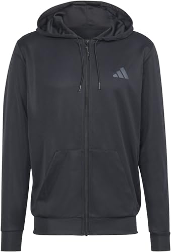 Adidas Men Train Essential Seasonal Fullzip Hoodie, M Nero, Nero, M