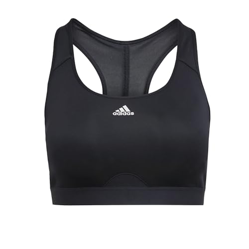 Adidas Powerreact Training Medium Support Workout Bra, Reggiseno Sportivo Donna, Black, 3Xl (Plus Size)