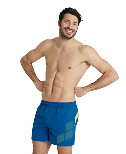 Arena Logo Costume Uomo Mare E Piscina, Costume Da Bagno In Tessuto Ad Asciugatura Rapida, Short Con Slip Interno In Rete E Tasche Laterali