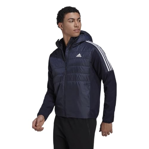 Adidas Men'S Essentials Insulated Hooded Hybrid Jacket (Midweight)