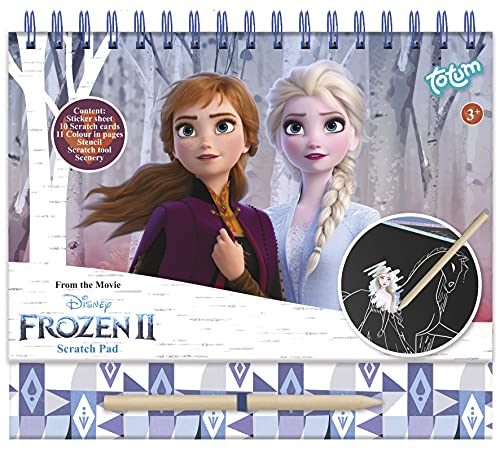 Frozen Ii Libro Dei Graffi Libro Di Graffi E Album Da Colorare, Con Stencil E Adesivi Glitterati Con Anna & Elsa, Activity Book Per Casa E In Viaggio